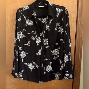 Womens Blouse Large Buttons Polyester Long Sleeve